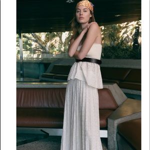 Limited edition Zara High-waisted midi skirt. Embroidered